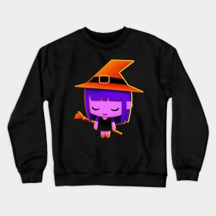 Little Witch Halloween Retro Colorful Kids Crewneck Sweatshirt